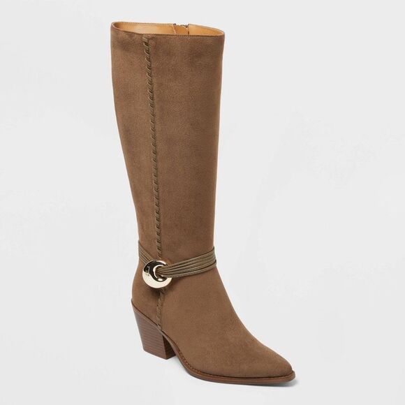 Universal Thread Shoes - Open Box - Universal Thread - Women’s Rio Wide Calf Whip Stitch Tall  Taupe